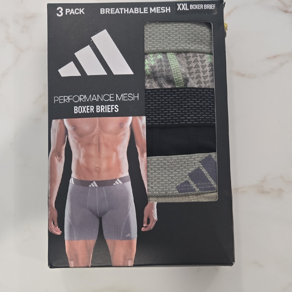 Adidas Performance Mesh Boxer Briefs Black and Gray